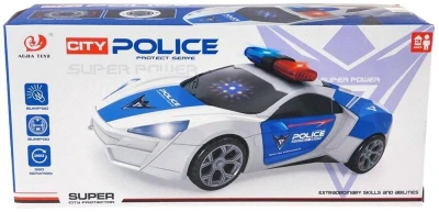 Auto policejní 360 rotace narážecí policie na baterie Světlo Zvuk