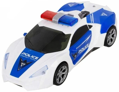 Auto policejní 360 rotace narážecí policie na baterie Světlo Zvuk
