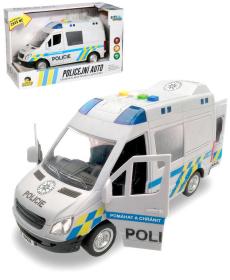 Auto policejní dodávka reálné hlášení na baterie CZ Světlo Zvuk