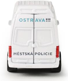 Auto policejní kovová dodávka volný chod městská policie Ostrava