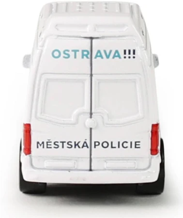 Auto policejní kovová dodávka volný chod městská policie Ostrava