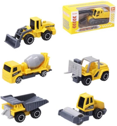 Auto pracovní kovové 8cm stavební stroje plast v krabici 6 druhů Auto pracovní kovové 8cm stavební stroje plast v krabici 6 druhů