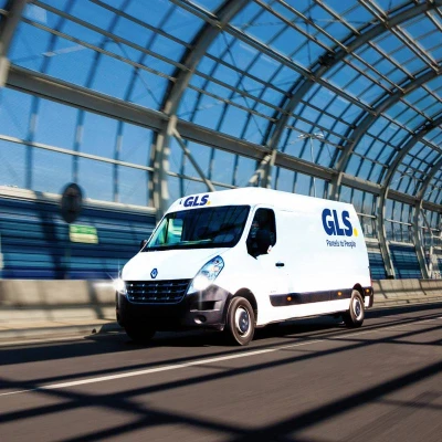 Auto přeprava zásilek GLS 12cm kovová dodávka zpětný chod