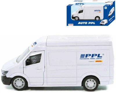 Auto přepravní společnost PPL kovová dodávka 14cm zpětný chod Auto přepravní společnost PPL kovová dodávka 14cm zpětný chod