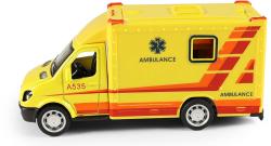 Auto sanitka kovová žlutá ambulance zpětný chod v plastovém boxu