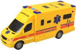 Auto sanitka žlutá na setrvačník 19cm ambulance na baterie Světlo Zvuk CZ