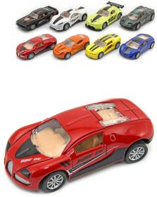 Auto sportovní 8cm model kovový na zpětné natažení různé druhy Auto sportovní 8cm model kovový na zpětné natažení různé druhy