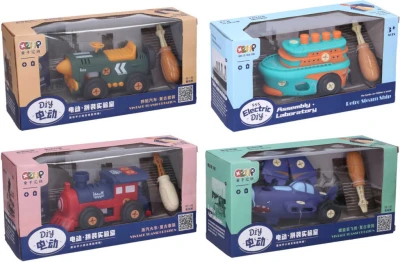 Auto šroubovací 15cm na baterie set s nástrojem k sestavení 4 druhy