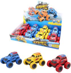 Auto terénní 19cm velká kola 360 obracecí na setrvačník 3 barvy plast Auto terénní 19cm velká kola 360 obracecí na setrvačník 3 barvy plast