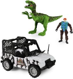 Auto terénní džíp s dinosaurem a figurkou vojáka na baterie Světlo Zvuk Auto terénní džíp s dinosaurem a figurkou vojáka na baterie Světlo Zvuk