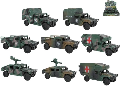 Auto vojenské terénní Mission Control na setrvačník 4 druhy 2 barvy