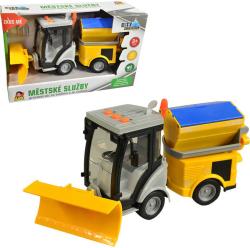 Auto vůz odklízecí na sníh 25cm na setrvačník na baterie Světlo Zvuk