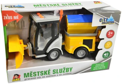 Auto vůz odklízecí na sníh 25cm na setrvačník na baterie Světlo Zvuk