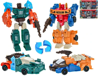 Auto závodný/robot Deformation Warrior transrobot set 2ks s doplnkami 3 farby