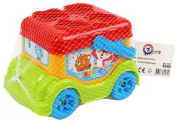 Autobus baby vkládačka autíčko + 4 dílky zvířátka v síťce