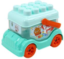 Autobus baby volný chod herní set s 18 kostkami a samolepkami 2 barvy