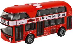 Autobus červený londýnský dvoupatrový double decker zpětný chod kov