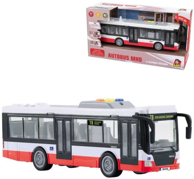 Autobus česká MHD hlásí zastávky na baterie Světlo Zvuk CZ plast Autobus česká MHD hlásí zastávky na baterie Světlo Zvuk CZ plast
