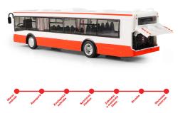 Autobus hlásí zastávky MHD Červený zpětný chod na baterie Světlo Zvuk CZ