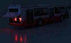 Autobus hlásí zastávky MHD Červený zpětný chod na baterie Světlo Zvuk CZ