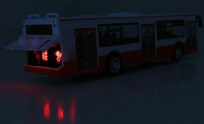 Autobus hlásí zastávky MHD Červený zpětný chod na baterie Světlo Zvuk CZ