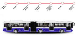 Autobus hlásí zastávky MHD Modrý zpětný chod na baterie Světlo Zvuk CZ