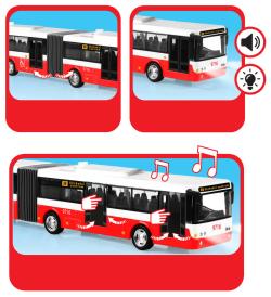 Autobus hlásí zastávky MHD Modrý zpětný chod na baterie Světlo Zvuk CZ