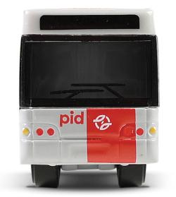 Autobus kovový červený PID Praha MHD volný chod