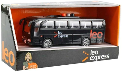 Autobus Leo Express 16cm hlášení řidiče a stewardky CZ na baterie Světlo Zvuk