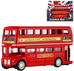 Autobus Londýn červený kovový patrový doubledecker zpětný chod Autobus Londýn červený kovový patrový doubledecker zpětný chod