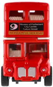 Autobus Londýn červený kovový patrový doubledecker zpětný chod