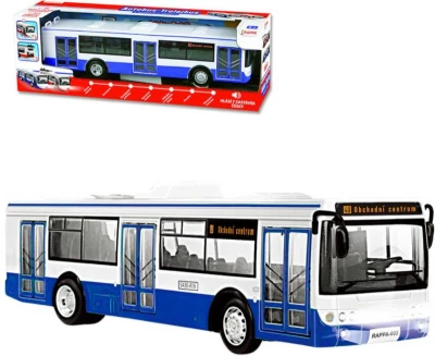 Autobus MHD 28cm česky hlásí zastávky funkční dveře na baterie Světlo Zvuk CZ Autobus MHD 28cm česky hlásí zastávky funkční dveře na baterie Světlo Zvuk CZ