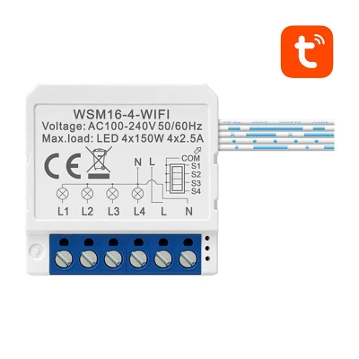 Avatto WSM16-W4 bílý WiFi 4kanálový chytrý spínací modul