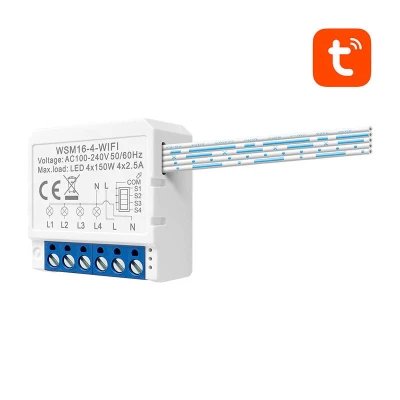 Avatto WSM16-W4 bílý WiFi 4kanálový chytrý spínací modul