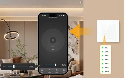 Avatto CS20-EU-W bílý WiFi dotykový inteligentní spínač rolet