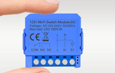 Avatto WSM16-DC-1 modrý jednokanálový WiFi spínací modul s beznapěťovým stejnosměrným kontaktem