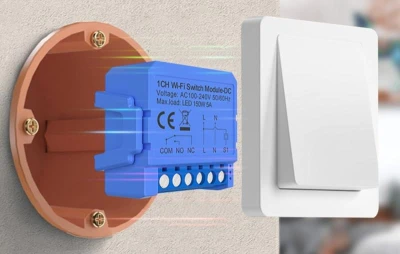 Avatto WSM16-DC-1 modrý jednokanálový WiFi spínací modul s beznapěťovým stejnosměrným kontaktem