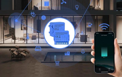 Avatto WSM16-DC-1 modrý jednokanálový WiFi spínací modul s beznapěťovým stejnosměrným kontaktem