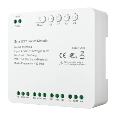 Avatto WSMD-4 32V bílý čtyřkanálový chytrý spínací modul