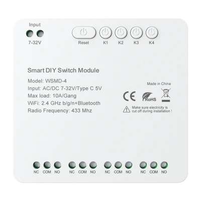 Avatto WSMD-4 32V bílý čtyřkanálový chytrý spínací modul