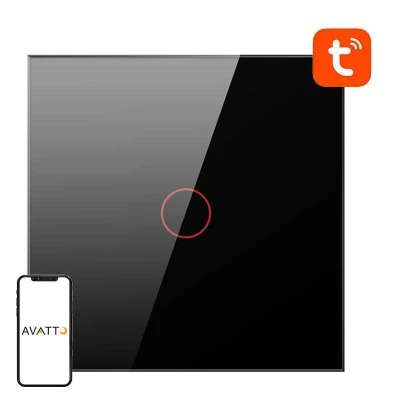 Avatto Smart Light Switch WiFi TS02-EU-B1 1 Way TUYA (black) Avatto Smart Light Switch WiFi TS02-EU-B1 1 Way TUYA (black)