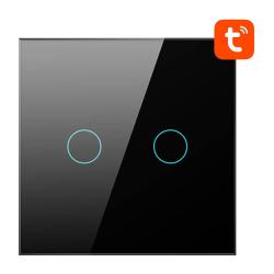 Avatto TS02-EU-B2 černý dotykový WiFi vypínač 2 tlačítka TUYA