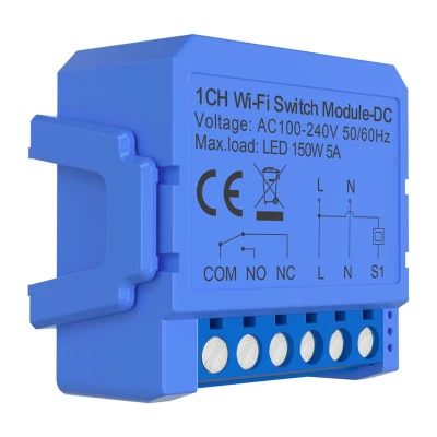 Avatto WSM16-DC-1 modrý jednokanálový WiFi spínací modul s beznapěťovým stejnosměrným kontaktem