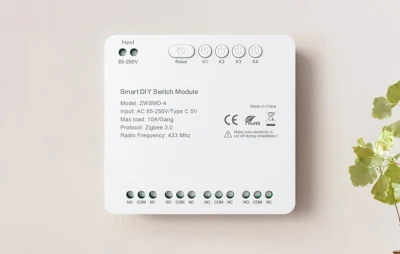 Avatto ZWSMMD-4-250V bílý ZigBee 4kanálový spínací modul s beznapěťovým kontaktem DC 32V