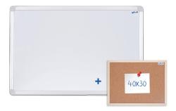 AVELI Magnetická tabule 90x60 cm, hliníkový rám+ korková nástěnka 40x30 cm AVELI Magnetická tabule 90x60 cm, hliníkový rám+ korková nástěnka 40x30 cm