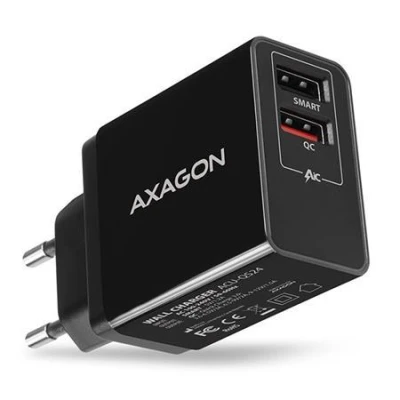 Axagon ACU-QS24, QUICK a SMART nabíječka do sítě, 2x USB port QC3.0/AFC/FCP + 5V-1.2A, 24W Axagon ACU-QS24, QUICK a SMART nabíječka do sítě, 2x USB port QC3.0/AFC/FCP + 5V-1.2A, 24W