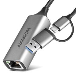 AXAGON ADE-TXCA, USB-C + USB-A 3.2 Gen 1 - Gigabit Ethernet síťová karta, Asix AX88179, auto instal AXAGON ADE-TXCA, USB-C + USB-A 3.2 Gen 1 - Gigabit Ethernet síťová karta, Asix AX88179, auto instal
