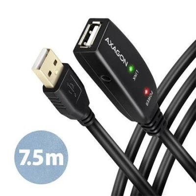 Axagon ADR-207, USB 2.0 A-M - A-F aktivní prodlužovací / repeater kabel, 7.5m Axagon ADR-207, USB 2.0 A-M - A-F aktivní prodlužovací / repeater kabel, 7.5m