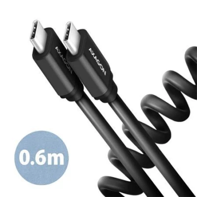 Axagon BUCM-CM10TB, TWISTER kabel USB-C - USB-C, 0.6m, USB 2.0, PD 60W 3A, ALU, tpe, černý Axagon BUCM-CM10TB, TWISTER kabel USB-C - USB-C, 0.6m, USB 2.0, PD 60W 3A, ALU, tpe, černý