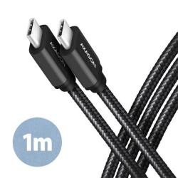 AXAGON BUCM3-CM10AB, SPEED kabel USB-C - USB-C, 1m, USB 3.2 Gen 1, PD 60W 3A, ALU, oplet, černý AXAGON BUCM3-CM10AB, SPEED kabel USB-C - USB-C, 1m, USB 3.2 Gen 1, PD 60W 3A, ALU, oplet, černý